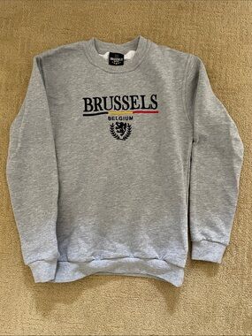 Brussels Belgium Grey Crewneck Sweatshirt